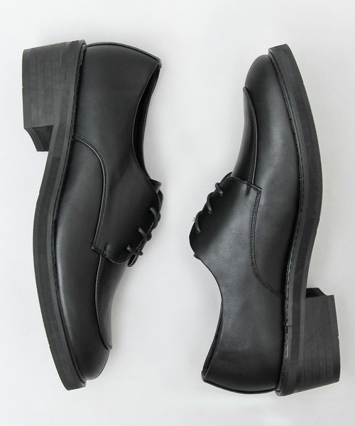 glabella（グラベラ）の「フェイクレザー Uチップ ヒールシューズ / ハイヒール レースシューズ（ドレスシューズ・メンズ・ブラック・S/M/L）」の3枚目の写真