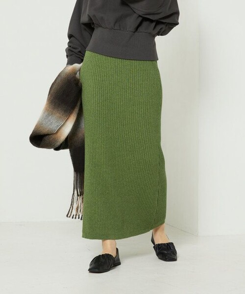 FREAK'S STORE（フリークスストア）の「杢リブニットスカート（スカート・レディース・ベージュ/グリーン/ブラック・ﾌﾘ-）」の5枚目の写真