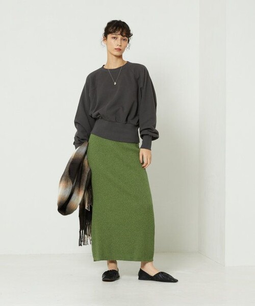 FREAK'S STORE（フリークスストア）の「杢リブニットスカート（スカート・レディース・ベージュ/グリーン/ブラック・ﾌﾘ-）」の8枚目の写真