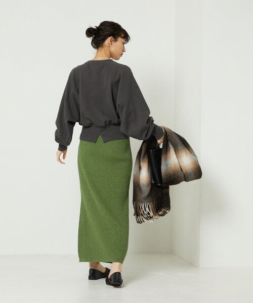 FREAK'S STORE（フリークスストア）の「杢リブニットスカート（スカート・レディース・ベージュ/グリーン/ブラック・ﾌﾘ-）」の10枚目の写真