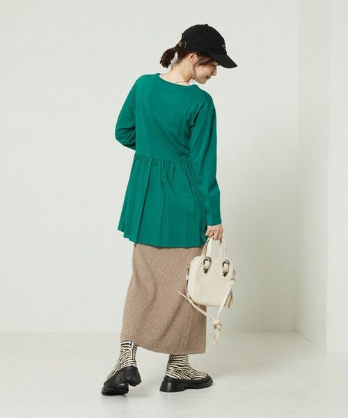 FREAK'S STORE（フリークスストア）の「杢リブニットスカート（スカート・レディース・ベージュ/グリーン/ブラック・ﾌﾘ-）」の12枚目の写真