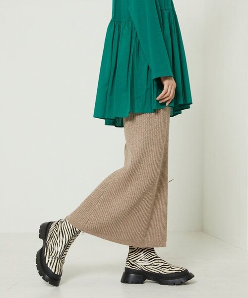 FREAK'S STORE（フリークスストア）の「杢リブニットスカート（スカート・レディース・ベージュ/グリーン/ブラック・ﾌﾘ-）」の13枚目の写真