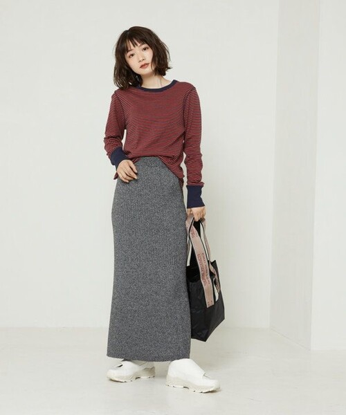 FREAK'S STORE（フリークスストア）の「杢リブニットスカート（スカート・レディース・ベージュ/グリーン/ブラック・ﾌﾘ-）」の17枚目の写真