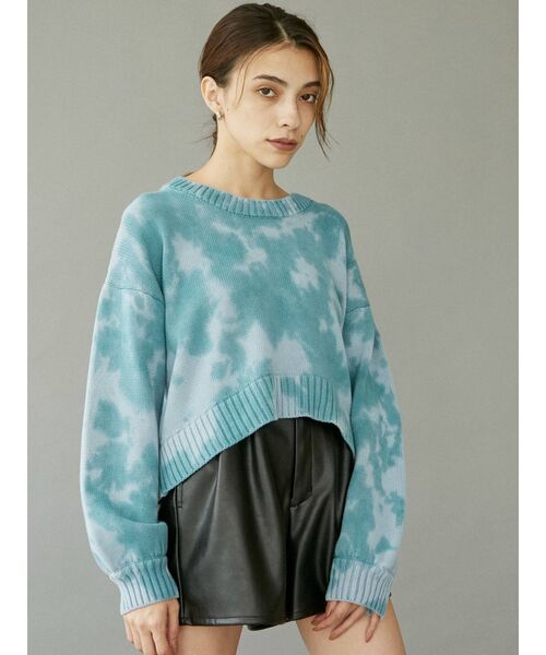 EVRIS（エヴリス）の「タイダイニットトップス（ニット/セーター・レディース・ベージュ/ブルー/グリーン・FREE）」の5枚目の写真