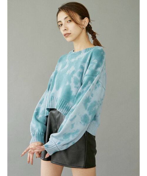 EVRIS（エヴリス）の「タイダイニットトップス（ニット/セーター・レディース・ベージュ/ブルー/グリーン・FREE）」の4枚目の写真