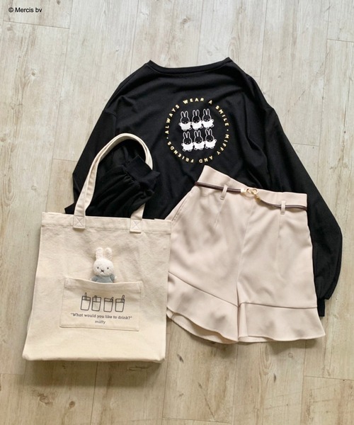 Miffy（ ミッフィー）の「ミッフィーぬいぐるみチャーム付トート3（トートバッグ・レディース・ブラック/オフホワイト・FREE）」の3枚目の写真