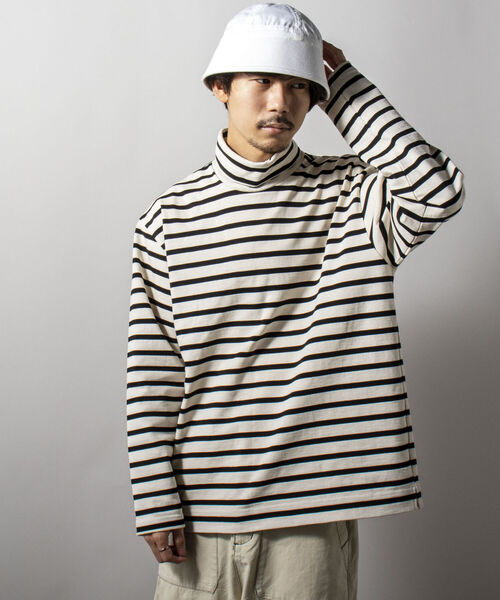 GLOSTER(グロスター)の「【GLOSTER/グロスター】タートルネック バスクシャツ(Tシャツ/カットソー・メンズ・キナリ/ホワイト系その他/ブルー系その他・MEDIUM/LARGE)」の2枚目の写真