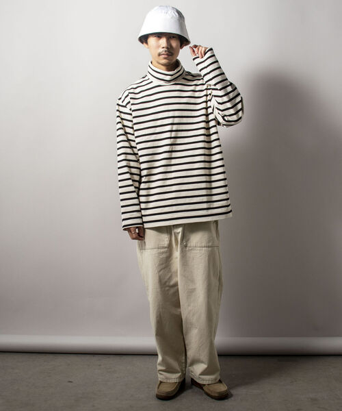 GLOSTER(グロスター)の「【GLOSTER/グロスター】タートルネック バスクシャツ(Tシャツ/カットソー・メンズ・キナリ/ホワイト系その他/ブルー系その他・MEDIUM/LARGE)」の4枚目の写真