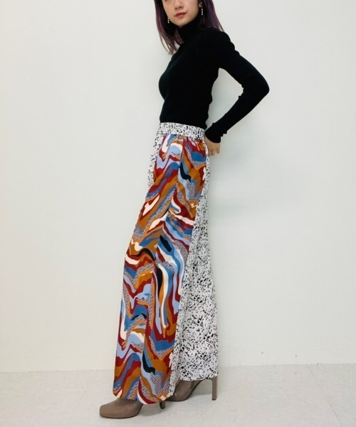 DOLLUPOOPS（ドールアップウップス）の「マーブルプリント切替リラックスパンツ（その他パンツ・レディース・ホワイト/ブラック/ブラウン/キャメル・38）」の18枚目の写真