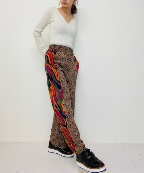 DOLLUPOOPS（ドールアップウップス）の「マーブルプリント切替リラックスパンツ（その他パンツ・レディース・ホワイト/ブラック/ブラウン/キャメル・38）」の19枚目の写真