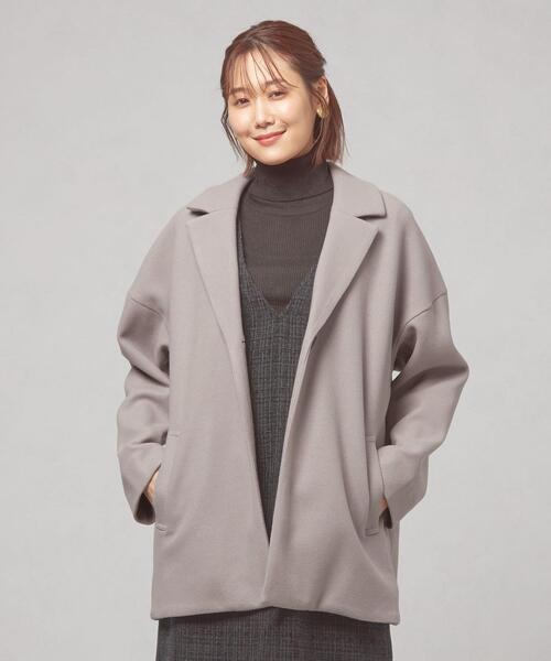 closet story(クローゼットストーリー)の「<closet story(クローゼットストーリー)>バックタック コクーン コート(その他アウター・レディース・ライトグレー/ネイビー・FREE)」の5枚目の写真