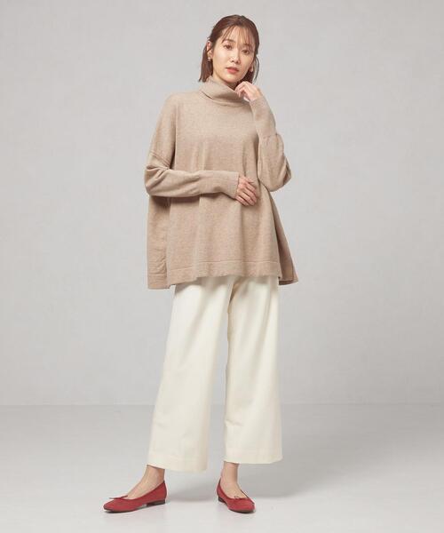 closet story（クローゼットストーリー）の「＜closet story（クローゼットストーリー）＞サイドスリット タートルネックニット（ニット/セーター・レディース・ブラック/ベージュ・FREE）」の8枚目の写真