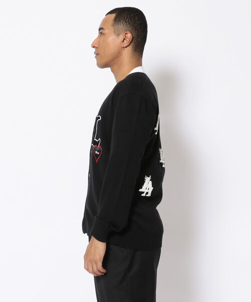 STUD MUFFIN（スタッドマフィン）の「STUD MUFFIN/スタッドマフィン/LA5 カーディガン（カーディガン/ボレロ・メンズ・ブラック/グレー・3/4）」の7枚目の写真