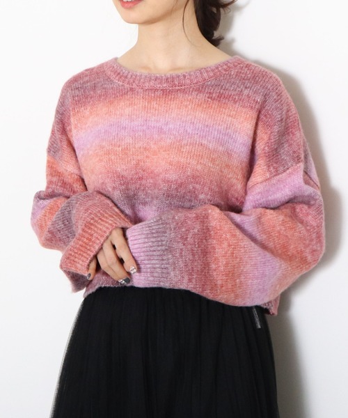 archives（アルシーヴ）の「グラデーションショート丈プルオーバー（ニット/セーター・レディース・ベージュ/オフホワイト/ピンク・MEDIUM）」の3枚目の写真