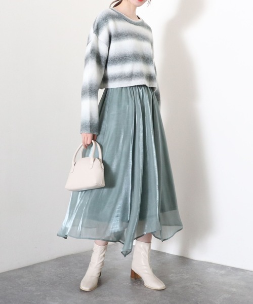 archives（アルシーヴ）の「グラデーションショート丈プルオーバー（ニット/セーター・レディース・ベージュ/オフホワイト/ピンク・MEDIUM）」の6枚目の写真