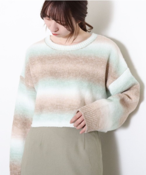 archives（アルシーヴ）の「グラデーションショート丈プルオーバー（ニット/セーター・レディース・ベージュ/オフホワイト/ピンク・MEDIUM）」の8枚目の写真