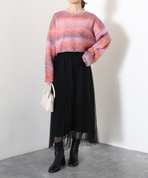 archives（アルシーヴ）の「グラデーションショート丈プルオーバー（ニット/セーター・レディース・ベージュ/オフホワイト/ピンク・MEDIUM）」の12枚目の写真