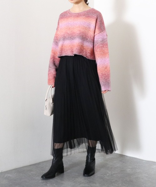 archives（アルシーヴ）の「グラデーションショート丈プルオーバー（ニット/セーター・レディース・ベージュ/オフホワイト/ピンク・MEDIUM）」の13枚目の写真