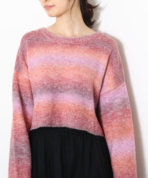 archives（アルシーヴ）の「グラデーションショート丈プルオーバー（ニット/セーター・レディース・ベージュ/オフホワイト/ピンク・MEDIUM）」の15枚目の写真