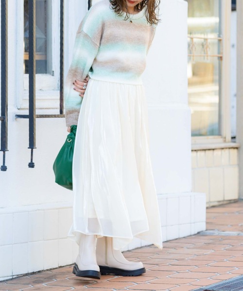 archives（アルシーヴ）の「グラデーションショート丈プルオーバー（ニット/セーター・レディース・ベージュ/オフホワイト/ピンク・MEDIUM）」の22枚目の写真