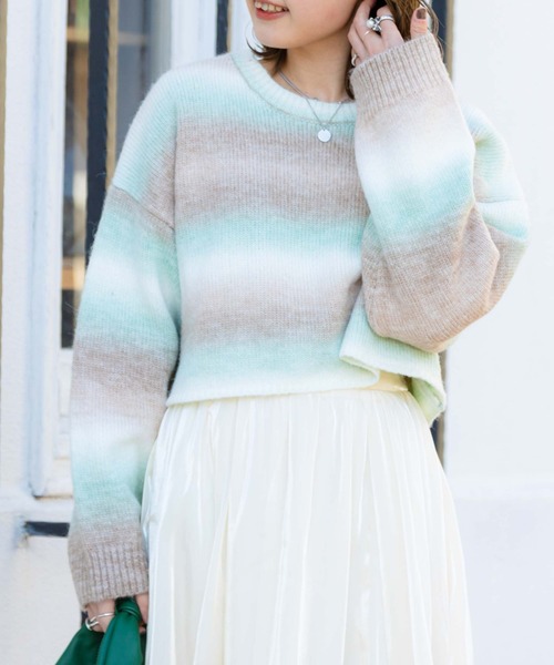 archives（アルシーヴ）の「グラデーションショート丈プルオーバー（ニット/セーター・レディース・ベージュ/オフホワイト/ピンク・MEDIUM）」の20枚目の写真