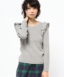 Chico | 肩フリルRIBクルーネック(ニット/セーター)