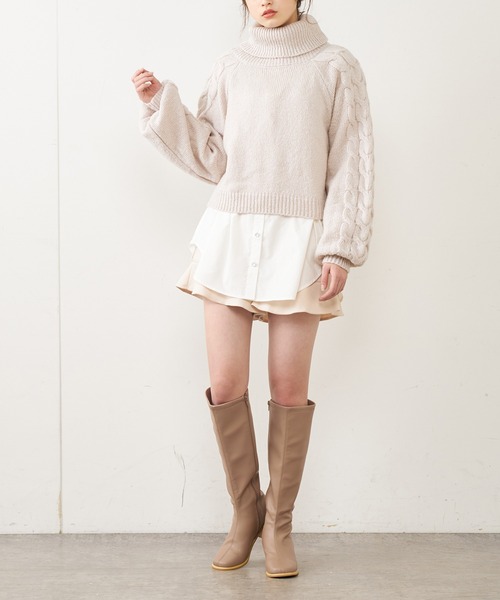 OLIVE des OLIVE(オリーブデオリーブ)の「ロングブーツ(ブーツ・レディース・オフホワイト/ブラック/ベージュ・SMALL/MEDIUM/LARGE)」の15枚目の写真