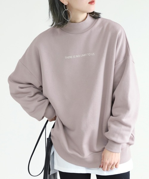 reca(レカ)の「裏起毛プチハイロゴプリントスウェット(スウェット・レディース・チャコールグレー/グレイッシュベージュ/ラベンダー・M)」の3枚目の写真