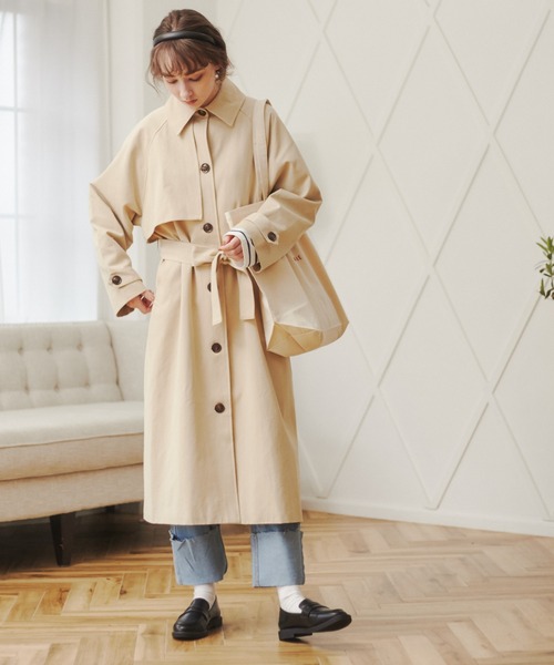 ANGIE（アンジー）の「ツイルステンカラーコート（ステンカラーコート・レディース・ベージュ/カーキ/オフホワイト・FREE）」の17枚目の写真