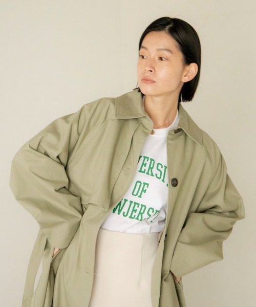 ANGIE（アンジー）の「ツイルステンカラーコート（ステンカラーコート・レディース・ベージュ/カーキ/オフホワイト・FREE）」の9枚目の写真