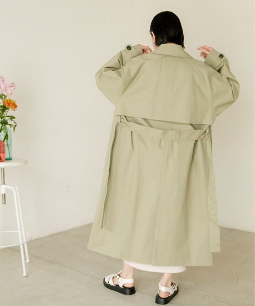 ANGIE（アンジー）の「ツイルステンカラーコート（ステンカラーコート・レディース・ベージュ/カーキ/オフホワイト・FREE）」の8枚目の写真