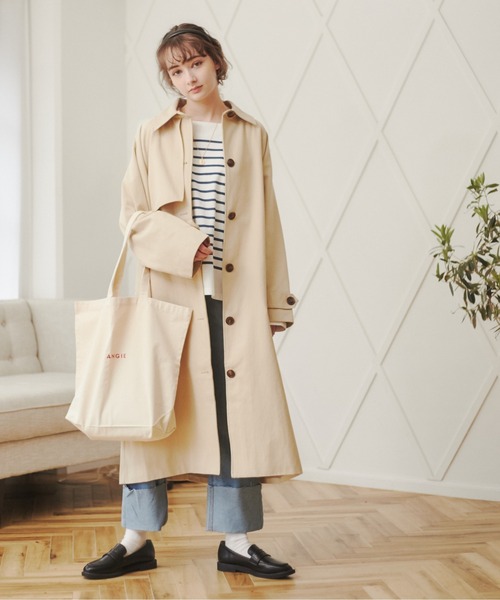 ANGIE（アンジー）の「ツイルステンカラーコート（ステンカラーコート・レディース・ベージュ/カーキ/オフホワイト・FREE）」の20枚目の写真