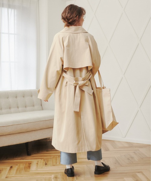 ANGIE（アンジー）の「ツイルステンカラーコート（ステンカラーコート・レディース・ベージュ/カーキ/オフホワイト・FREE）」の19枚目の写真
