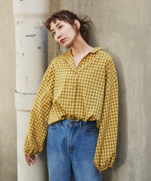 Auntie Rosa Holiday（アンティローザホリデー）の「オープンカラーチェックシャツ（シャツ/ブラウス・レディース・ブラック/イエロー・FREE）」の20枚目の写真