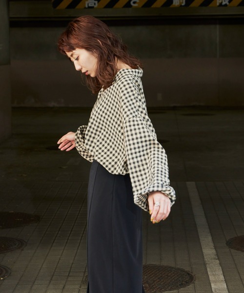 Auntie Rosa Holiday（アンティローザホリデー）の「オープンカラーチェックシャツ（シャツ/ブラウス・レディース・ブラック/イエロー・FREE）」の9枚目の写真