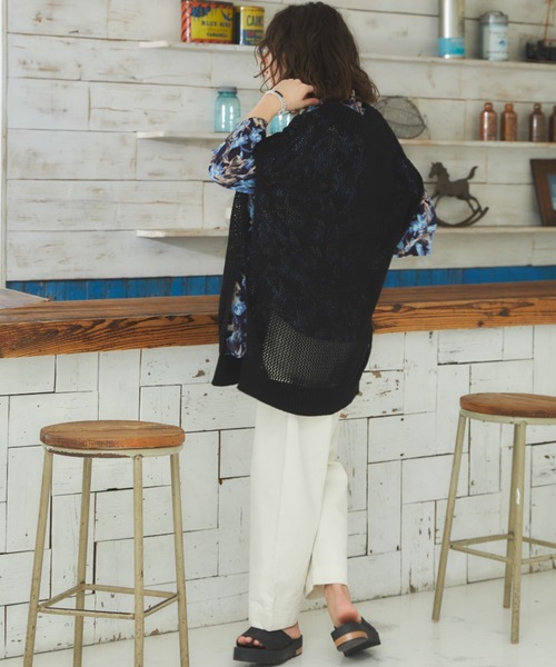 CASPER JOHN(キャスパージョン)の「High slit see through knit vest/ハイスリットシースルーニットベスト(ベスト・メンズ・ブラック/グリーン/グレイッシュベージュ・SMALL/MEDIUM/LARGE)」の6枚目の写真