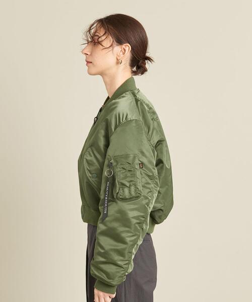 Alpha Industries(アルファインダストリーズ)の「【別注】<ALPHA INDUSTRIES>ショートMA-1ジャケット ∴(MA-1・レディース・オフホワイト/オリーブ・M)」の16枚目の写真