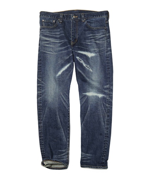 uniform experiment（ユニフォームエクスペリメント）の「DAMAGED DENIM PANTS（デニムパンツ・メンズ・インディゴブルー・1/2/4/3）」の2枚目の写真