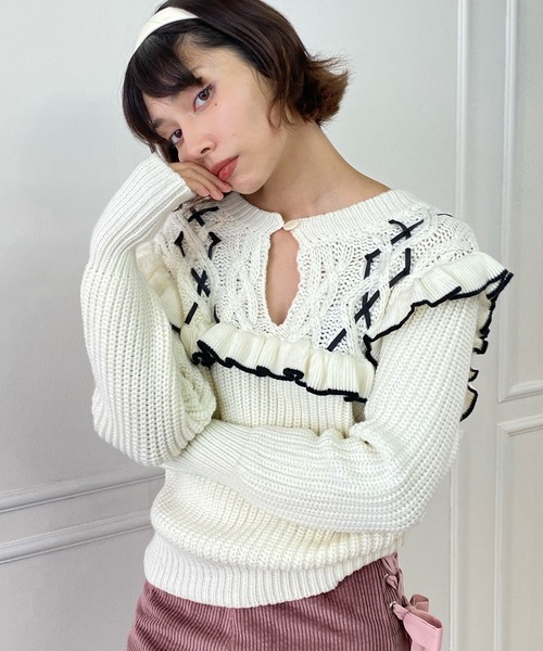 lissi Boutique（リージーブティック）の「【lissi Boutique】サイトリボンミニスカート（スカート・レディース・ピンク/ベージュ・SMALL/MEDIUM）」の7枚目の写真