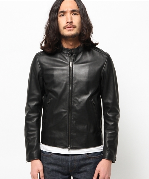 EDIFICE（エディフィス）の「◇ラムレザーライダース（ライダースジャケット・メンズ・ブラック/ベージュ・50/44/48/46）」の3枚目の写真