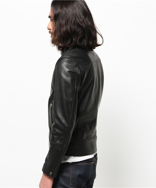 EDIFICE（エディフィス）の「◇ラムレザーライダース（ライダースジャケット・メンズ・ブラック/ベージュ・50/44/48/46）」の4枚目の写真