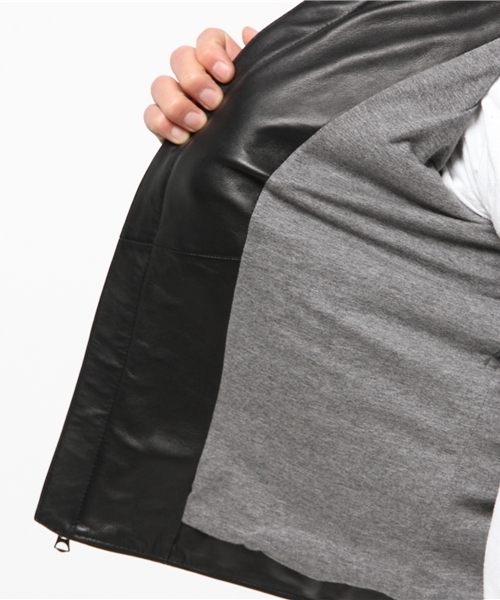 EDIFICE（エディフィス）の「◇ラムレザーライダース（ライダースジャケット・メンズ・ブラック/ベージュ・50/44/48/46）」の11枚目の写真