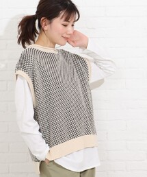 SHOO・LA・RUE | 【2点セット】配色ニットベスト+ロンT(その他トップス)
