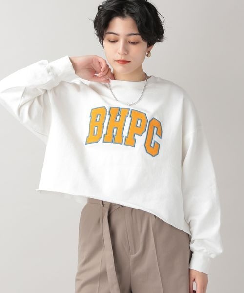 BEVERLY HILLS POLO CLUB(ビバリーヒルズポロクラブ)の「【Beverlyhill's POLO CLUB】アップリケロゴスウェットクルー/258185(スウェット・レディース・ホワイト/グリーン・FREE)」の4枚目の写真