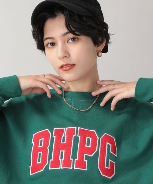 BEVERLY HILLS POLO CLUB(ビバリーヒルズポロクラブ)の「【Beverlyhill's POLO CLUB】アップリケロゴスウェットクルー/258185(スウェット・レディース・ホワイト/グリーン・FREE)」の11枚目の写真