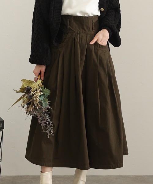 フロントタックフレアスカート（スカート）｜ElegChic（エレグシック） 6,600円