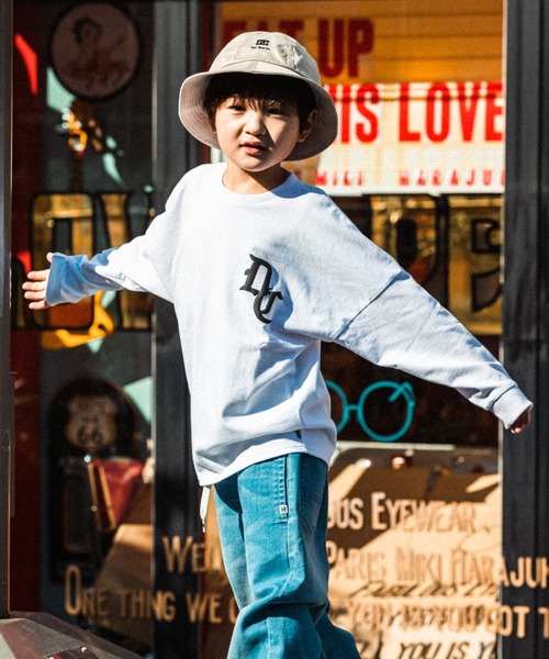 DC SHOES（ディーシーシューズ）の「22 KD BACK LOGO LS/DCキッズバックプリント長袖ロンT（Tシャツ/カットソー・キッズ・ホワイト/ブラック・130/140/150/160/100/110/120）」の16枚目の写真