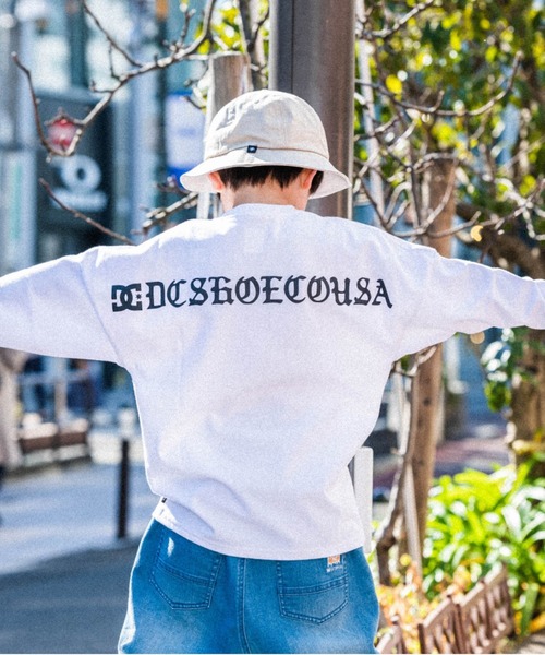 DC SHOES（ディーシーシューズ）の「22 KD BACK LOGO LS/DCキッズバックプリント長袖ロンT（Tシャツ/カットソー・キッズ・ホワイト/ブラック・130/140/150/160/100/110/120）」の14枚目の写真
