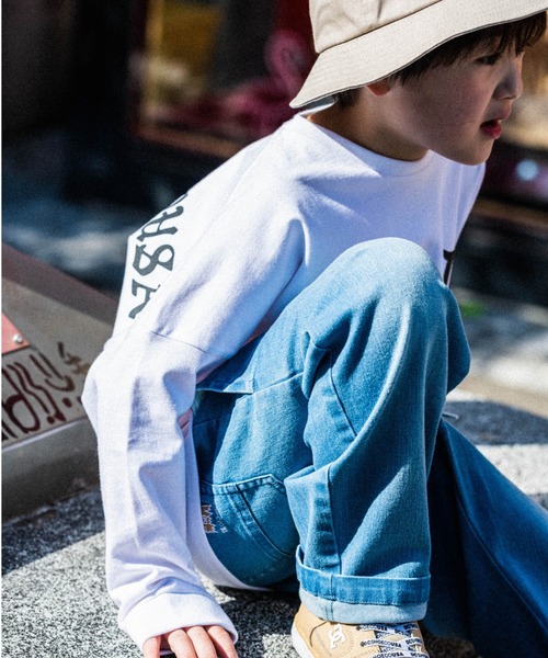 DC SHOES（ディーシーシューズ）の「22 KD BACK LOGO LS/DCキッズバックプリント長袖ロンT（Tシャツ/カットソー・キッズ・ホワイト/ブラック・130/140/150/160/100/110/120）」の13枚目の写真