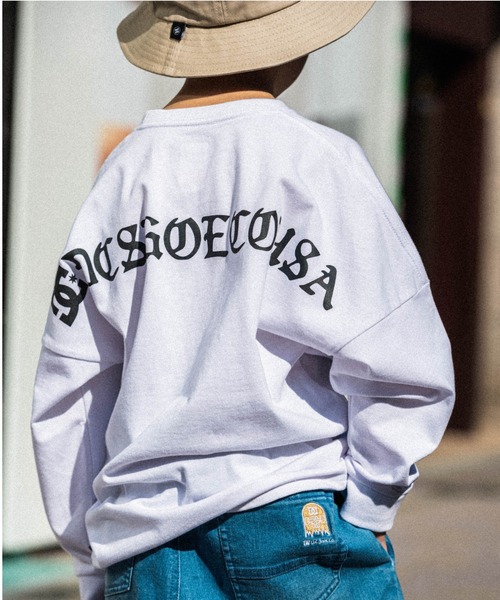 DC SHOES（ディーシーシューズ）の「22 KD BACK LOGO LS/DCキッズバックプリント長袖ロンT（Tシャツ/カットソー・キッズ・ホワイト/ブラック・130/140/150/160/100/110/120）」の11枚目の写真